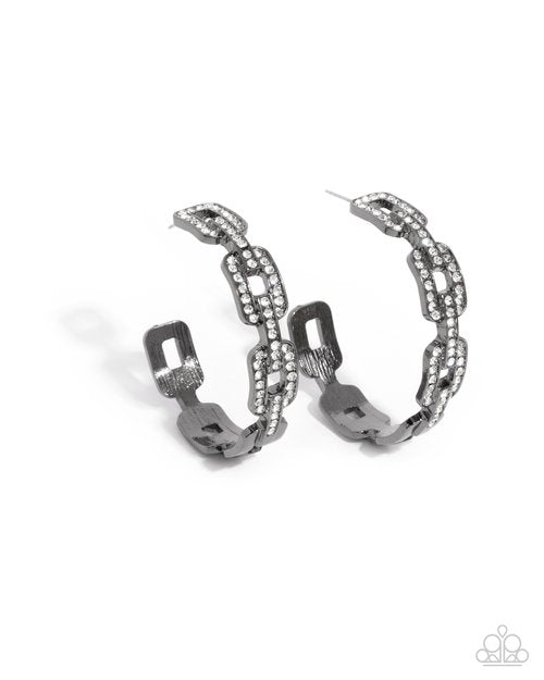 Downtown Decadence - Black - Paparazzi Earring Image