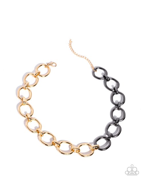 Mismatched Minuet - Gold - Paparazzi Necklace Image