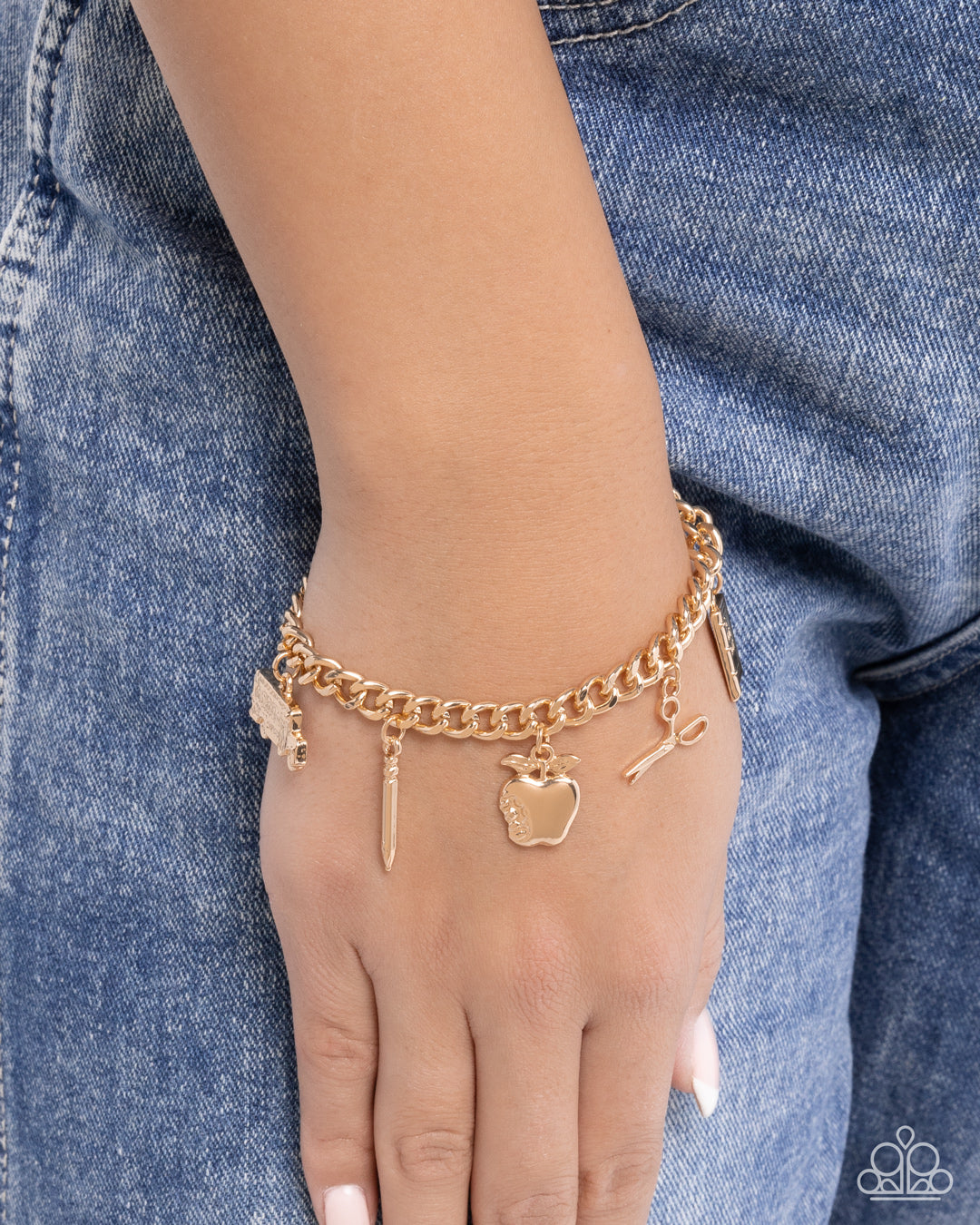 School is in Session - Gold - Paparazzi Bracelet Image