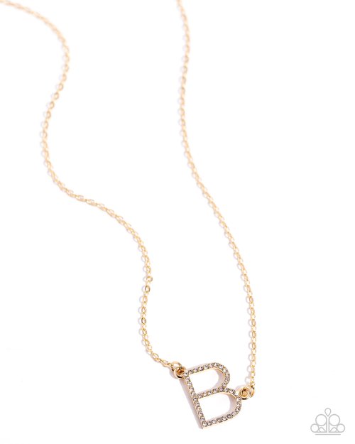 INITIALLY Yours - B - Paparazzi Necklace Image