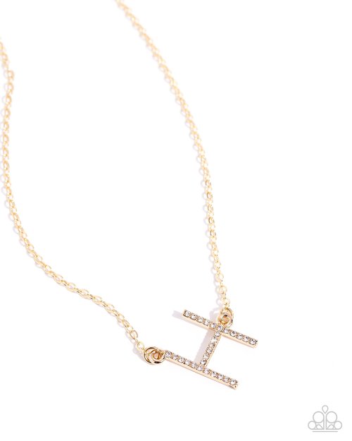 INITIALLY Yours - H - Paparazzi Necklace Image