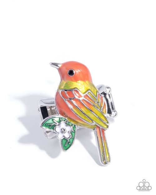 Nestled Nightingale - Yellow - Paparazzi Ring Image