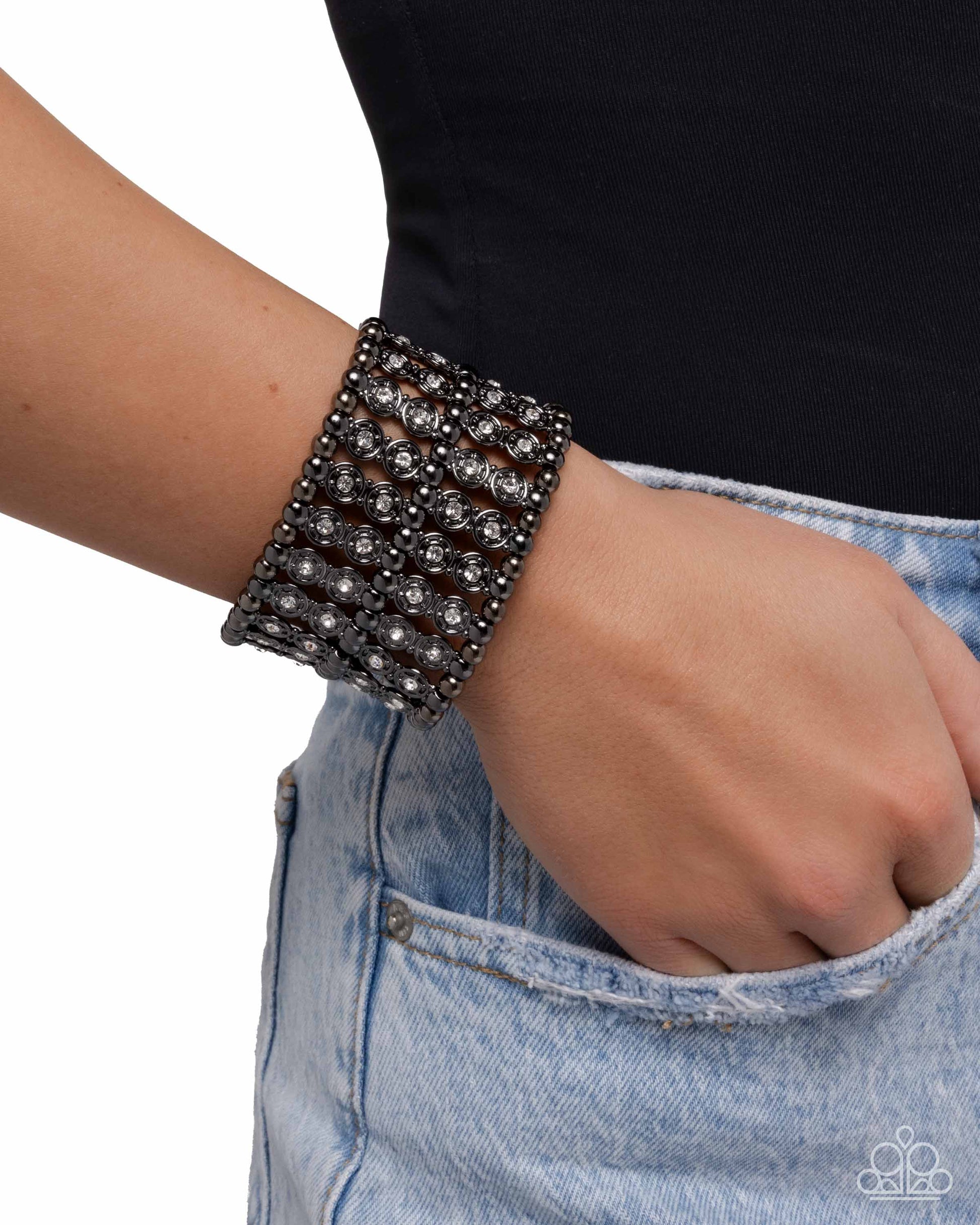 Stacked Significance - Black - Paparazzi Bracelet Image
