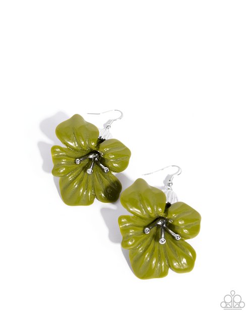 Blossoming Boardroom - Green - Paparazzi Earring Image