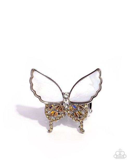 Butterfly Benefit - Yellow - Paparazzi Ring Image