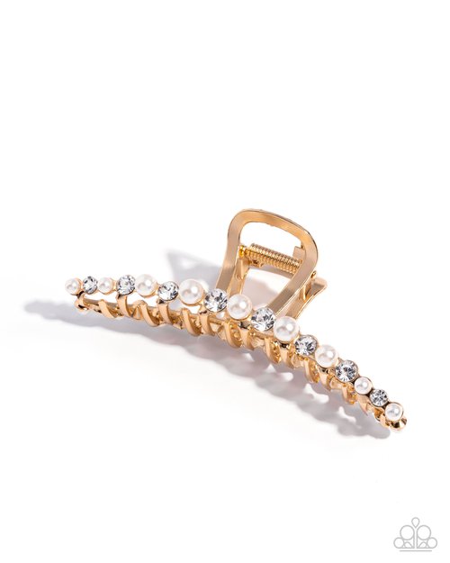 Social Shimmer - Gold - Paparazzi Hair Accessories Image