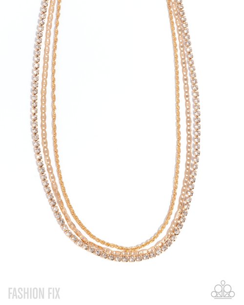 Matching Moment - Gold - Paparazzi Necklace Image